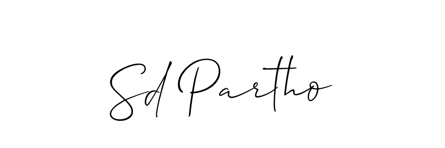 The best way (Allison_Script) to make a short signature is to pick only two or three words in your name. The name Sd Partho include a total of six letters. For converting this name. Sd Partho signature style 2 images and pictures png