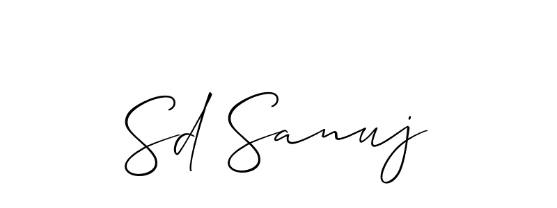 Also You can easily find your signature by using the search form. We will create Sd Sanuj name handwritten signature images for you free of cost using Allison_Script sign style. Sd Sanuj signature style 2 images and pictures png