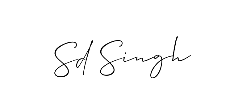Make a beautiful signature design for name Sd Singh. With this signature (Allison_Script) style, you can create a handwritten signature for free. Sd Singh signature style 2 images and pictures png