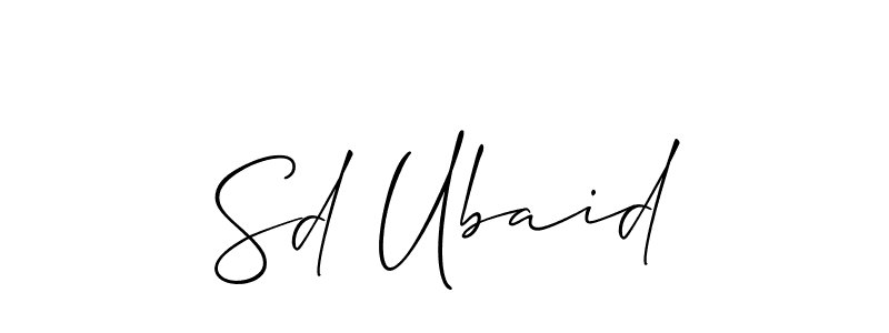 Allison_Script is a professional signature style that is perfect for those who want to add a touch of class to their signature. It is also a great choice for those who want to make their signature more unique. Get Sd Ubaid name to fancy signature for free. Sd Ubaid signature style 2 images and pictures png