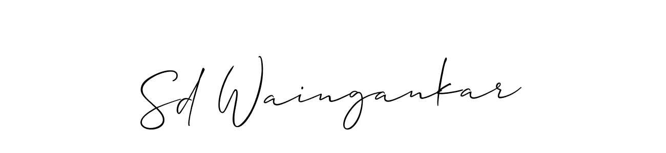 Use a signature maker to create a handwritten signature online. With this signature software, you can design (Allison_Script) your own signature for name Sd Waingankar. Sd Waingankar signature style 2 images and pictures png