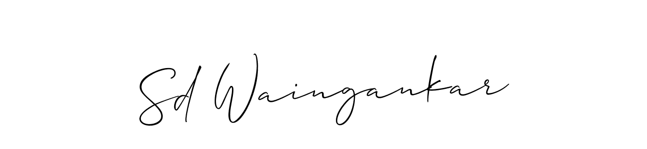 Use a signature maker to create a handwritten signature online. With this signature software, you can design (Allison_Script) your own signature for name Sd Waingankar. Sd Waingankar signature style 2 images and pictures png