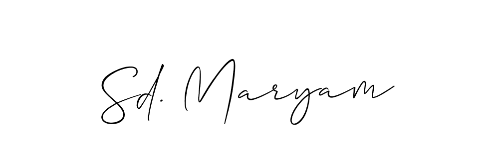 It looks lik you need a new signature style for name Sd. Maryam. Design unique handwritten (Allison_Script) signature with our free signature maker in just a few clicks. Sd. Maryam signature style 2 images and pictures png