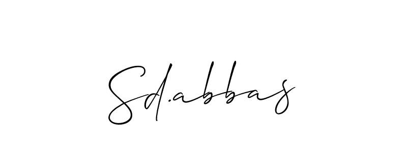 Design your own signature with our free online signature maker. With this signature software, you can create a handwritten (Allison_Script) signature for name Sd.abbas. Sd.abbas signature style 2 images and pictures png