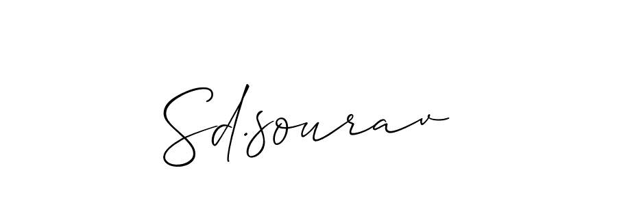 Make a beautiful signature design for name Sd.sourav. With this signature (Allison_Script) style, you can create a handwritten signature for free. Sd.sourav signature style 2 images and pictures png
