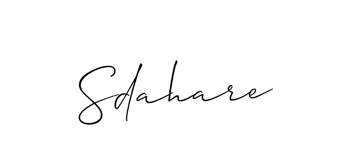 Make a beautiful signature design for name Sdahare. With this signature (Allison_Script) style, you can create a handwritten signature for free. Sdahare signature style 2 images and pictures png