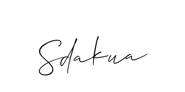 How to make Sdakua signature? Allison_Script is a professional autograph style. Create handwritten signature for Sdakua name. Sdakua signature style 2 images and pictures png