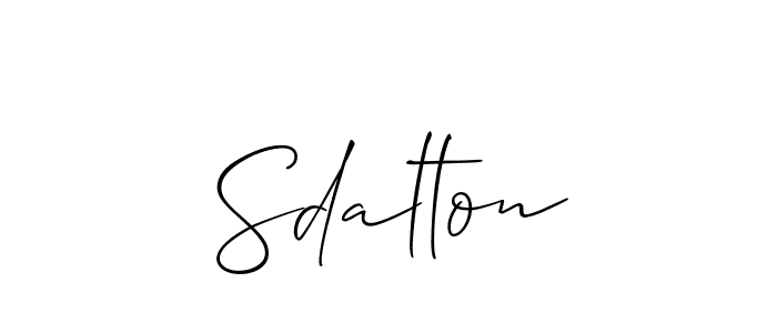 Use a signature maker to create a handwritten signature online. With this signature software, you can design (Allison_Script) your own signature for name Sdalton. Sdalton signature style 2 images and pictures png