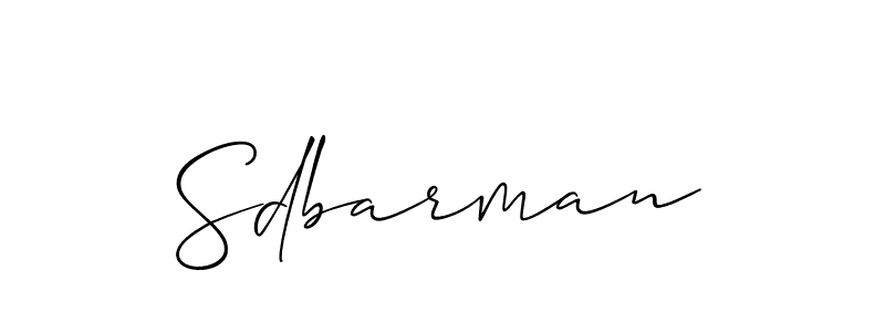 It looks lik you need a new signature style for name Sdbarman. Design unique handwritten (Allison_Script) signature with our free signature maker in just a few clicks. Sdbarman signature style 2 images and pictures png