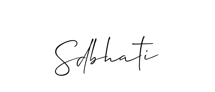 How to make Sdbhati signature? Allison_Script is a professional autograph style. Create handwritten signature for Sdbhati name. Sdbhati signature style 2 images and pictures png