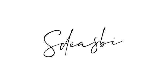 Create a beautiful signature design for name Sdeasbi. With this signature (Allison_Script) fonts, you can make a handwritten signature for free. Sdeasbi signature style 2 images and pictures png