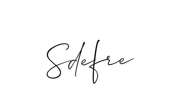 Make a beautiful signature design for name Sdefre. With this signature (Allison_Script) style, you can create a handwritten signature for free. Sdefre signature style 2 images and pictures png
