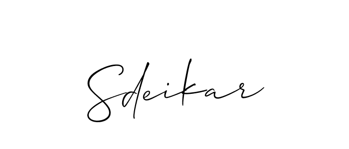 Use a signature maker to create a handwritten signature online. With this signature software, you can design (Allison_Script) your own signature for name Sdeikar. Sdeikar signature style 2 images and pictures png