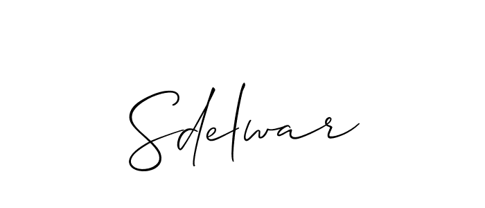 You should practise on your own different ways (Allison_Script) to write your name (Sdelwar) in signature. don't let someone else do it for you. Sdelwar signature style 2 images and pictures png