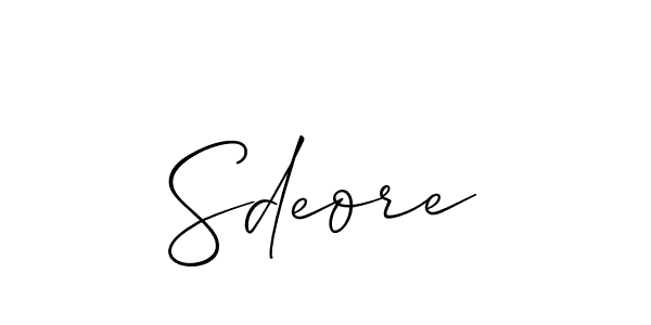 Once you've used our free online signature maker to create your best signature Allison_Script style, it's time to enjoy all of the benefits that Sdeore name signing documents. Sdeore signature style 2 images and pictures png