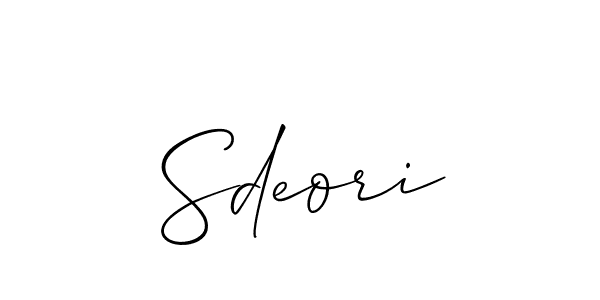 Allison_Script is a professional signature style that is perfect for those who want to add a touch of class to their signature. It is also a great choice for those who want to make their signature more unique. Get Sdeori name to fancy signature for free. Sdeori signature style 2 images and pictures png