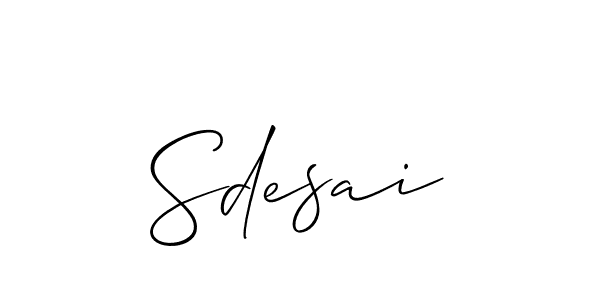 It looks lik you need a new signature style for name Sdesai. Design unique handwritten (Allison_Script) signature with our free signature maker in just a few clicks. Sdesai signature style 2 images and pictures png