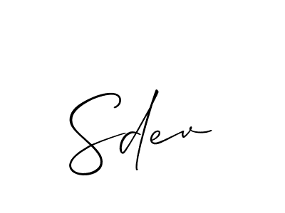 Also You can easily find your signature by using the search form. We will create Sdev name handwritten signature images for you free of cost using Allison_Script sign style. Sdev signature style 2 images and pictures png