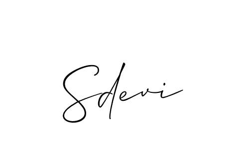 Sdevi stylish signature style. Best Handwritten Sign (Allison_Script) for my name. Handwritten Signature Collection Ideas for my name Sdevi. Sdevi signature style 2 images and pictures png