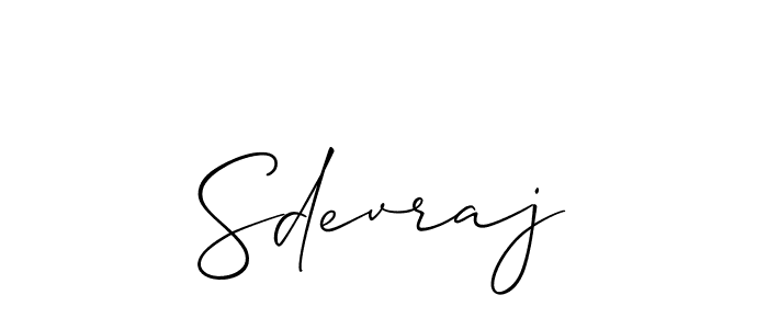 The best way (Allison_Script) to make a short signature is to pick only two or three words in your name. The name Sdevraj include a total of six letters. For converting this name. Sdevraj signature style 2 images and pictures png