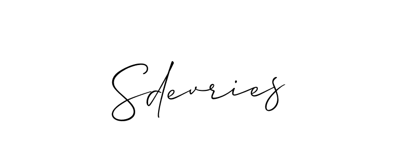 Make a beautiful signature design for name Sdevries. Use this online signature maker to create a handwritten signature for free. Sdevries signature style 2 images and pictures png