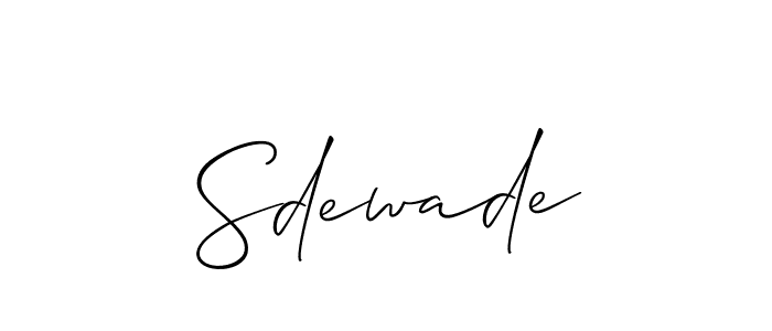 How to make Sdewade signature? Allison_Script is a professional autograph style. Create handwritten signature for Sdewade name. Sdewade signature style 2 images and pictures png