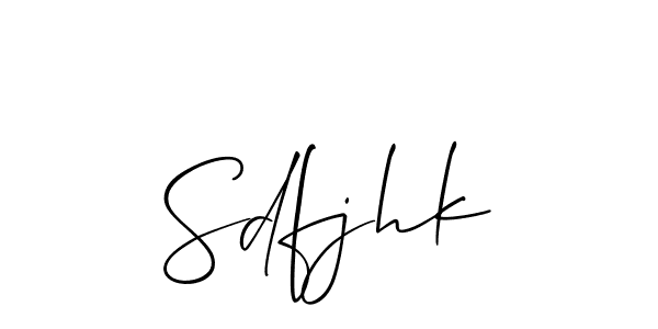Also You can easily find your signature by using the search form. We will create Sdfjhk name handwritten signature images for you free of cost using Allison_Script sign style. Sdfjhk signature style 2 images and pictures png
