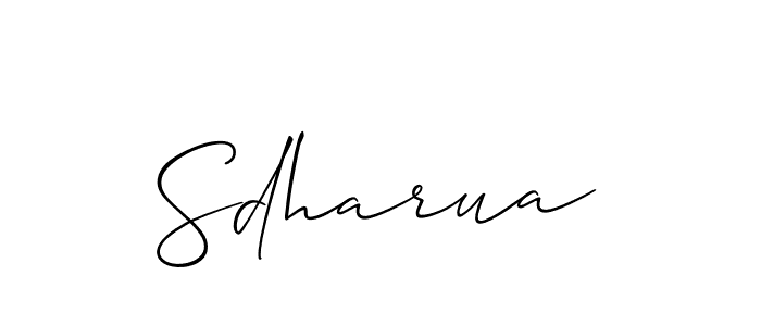 Allison_Script is a professional signature style that is perfect for those who want to add a touch of class to their signature. It is also a great choice for those who want to make their signature more unique. Get Sdharua name to fancy signature for free. Sdharua signature style 2 images and pictures png