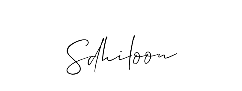 Make a short Sdhiloon signature style. Manage your documents anywhere anytime using Allison_Script. Create and add eSignatures, submit forms, share and send files easily. Sdhiloon signature style 2 images and pictures png