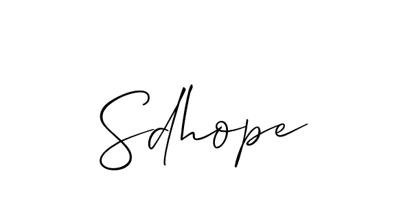 Create a beautiful signature design for name Sdhope. With this signature (Allison_Script) fonts, you can make a handwritten signature for free. Sdhope signature style 2 images and pictures png