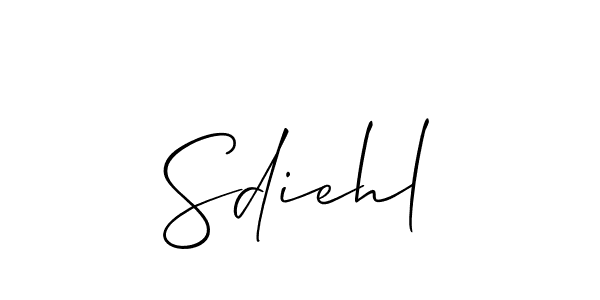 Make a beautiful signature design for name Sdiehl. With this signature (Allison_Script) style, you can create a handwritten signature for free. Sdiehl signature style 2 images and pictures png