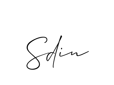 Allison_Script is a professional signature style that is perfect for those who want to add a touch of class to their signature. It is also a great choice for those who want to make their signature more unique. Get Sdin name to fancy signature for free. Sdin signature style 2 images and pictures png