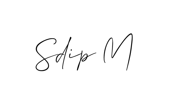 Also You can easily find your signature by using the search form. We will create Sdip M name handwritten signature images for you free of cost using Allison_Script sign style. Sdip M signature style 2 images and pictures png
