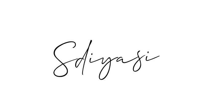 Design your own signature with our free online signature maker. With this signature software, you can create a handwritten (Allison_Script) signature for name Sdiyasi. Sdiyasi signature style 2 images and pictures png