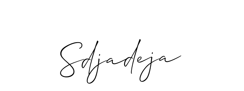 Create a beautiful signature design for name Sdjadeja. With this signature (Allison_Script) fonts, you can make a handwritten signature for free. Sdjadeja signature style 2 images and pictures png