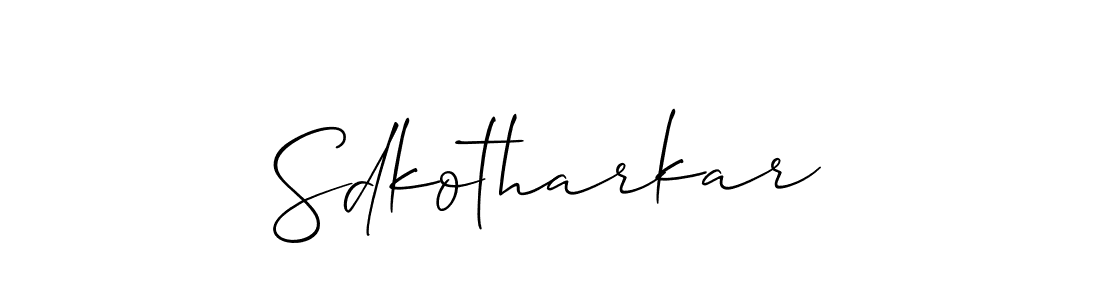 The best way (Allison_Script) to make a short signature is to pick only two or three words in your name. The name Sdkotharkar include a total of six letters. For converting this name. Sdkotharkar signature style 2 images and pictures png