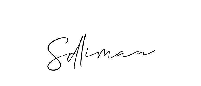 How to make Sdliman name signature. Use Allison_Script style for creating short signs online. This is the latest handwritten sign. Sdliman signature style 2 images and pictures png