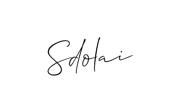 Allison_Script is a professional signature style that is perfect for those who want to add a touch of class to their signature. It is also a great choice for those who want to make their signature more unique. Get Sdolai name to fancy signature for free. Sdolai signature style 2 images and pictures png