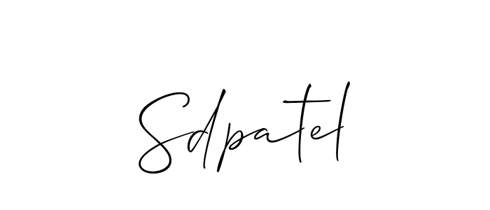 Make a beautiful signature design for name Sdpatel. With this signature (Allison_Script) style, you can create a handwritten signature for free. Sdpatel signature style 2 images and pictures png