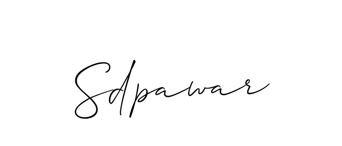 Use a signature maker to create a handwritten signature online. With this signature software, you can design (Allison_Script) your own signature for name Sdpawar. Sdpawar signature style 2 images and pictures png
