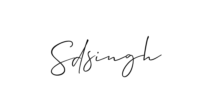 Create a beautiful signature design for name Sdsingh. With this signature (Allison_Script) fonts, you can make a handwritten signature for free. Sdsingh signature style 2 images and pictures png