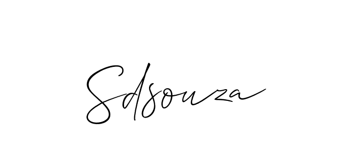 Make a beautiful signature design for name Sdsouza. With this signature (Allison_Script) style, you can create a handwritten signature for free. Sdsouza signature style 2 images and pictures png