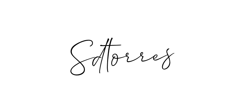 Create a beautiful signature design for name Sdtorres. With this signature (Allison_Script) fonts, you can make a handwritten signature for free. Sdtorres signature style 2 images and pictures png