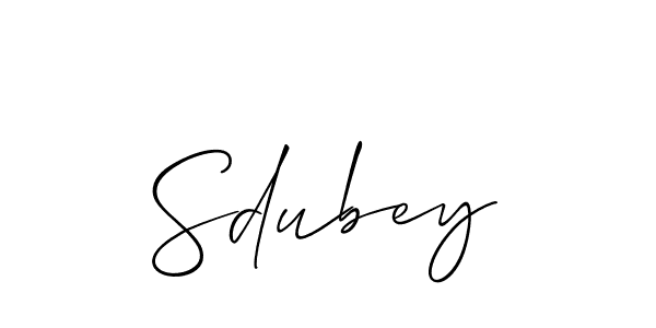 The best way (Allison_Script) to make a short signature is to pick only two or three words in your name. The name Sdubey include a total of six letters. For converting this name. Sdubey signature style 2 images and pictures png