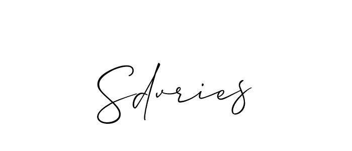 if you are searching for the best signature style for your name Sdvries. so please give up your signature search. here we have designed multiple signature styles  using Allison_Script. Sdvries signature style 2 images and pictures png