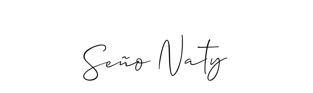 How to make Seño Naty name signature. Use Allison_Script style for creating short signs online. This is the latest handwritten sign. Seño Naty signature style 2 images and pictures png