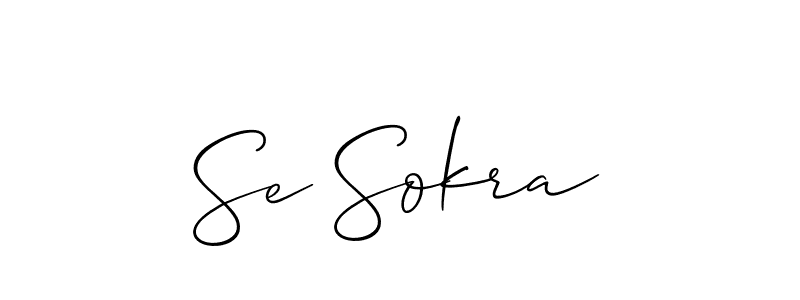 How to make Se Sokra name signature. Use Allison_Script style for creating short signs online. This is the latest handwritten sign. Se Sokra signature style 2 images and pictures png