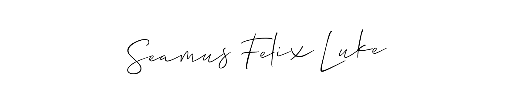 Make a beautiful signature design for name Seamus Felix Luke. With this signature (Allison_Script) style, you can create a handwritten signature for free. Seamus Felix Luke signature style 2 images and pictures png