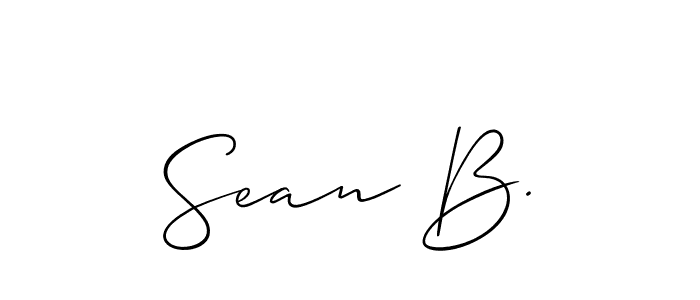 The best way (Allison_Script) to make a short signature is to pick only two or three words in your name. The name Sean B. include a total of six letters. For converting this name. Sean B. signature style 2 images and pictures png