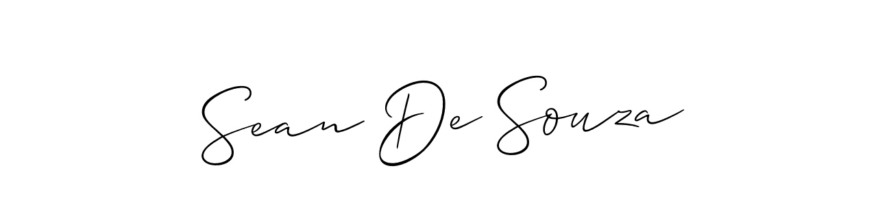 Sean De Souza stylish signature style. Best Handwritten Sign (Allison_Script) for my name. Handwritten Signature Collection Ideas for my name Sean De Souza. Sean De Souza signature style 2 images and pictures png